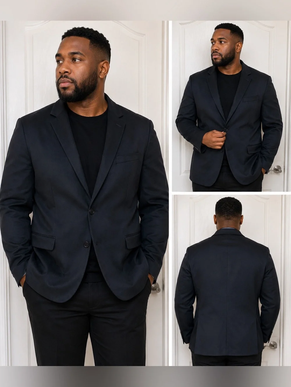 Kenneth Cole reaction Men's Classic Black velvet Single-Breasted Blazer size 44R